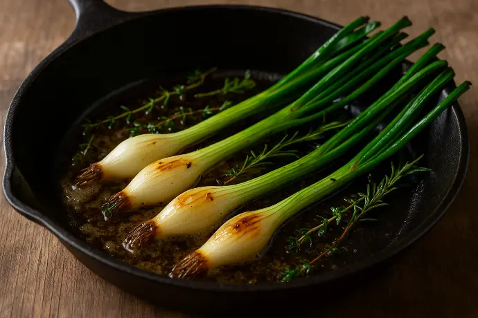 Oignons de Cambrai rôtis entiers, beurre noisette & herbes