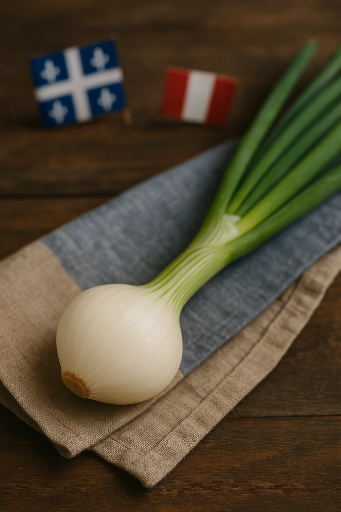 Un oignon de Cambrai sur du chambray