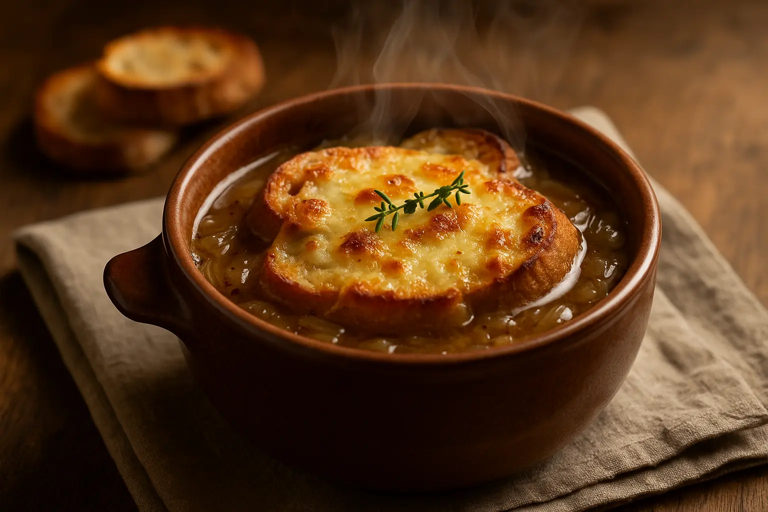 Soupe à l’oignon de Cambrai gratinée