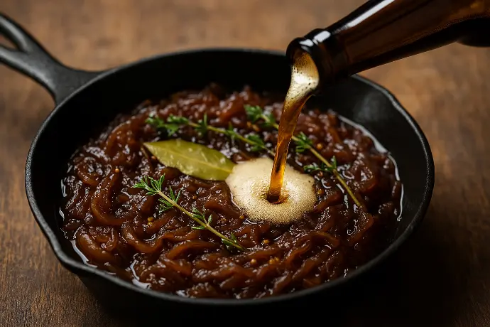 Confit d’oignons à la bière ambrée