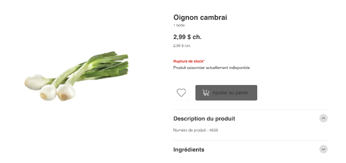 Oignon de Cambrai Super C (Canada)